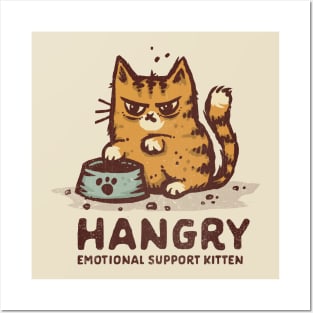 Hangry Emotional Support Kitten Posters and Art